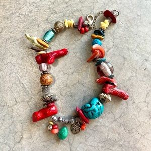 LIKE NEW Gorgeous Luxury Stone Beaded Necklace with Multicolor Colorful Detail